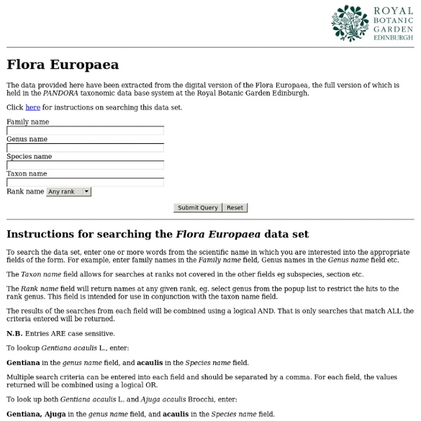 Search the Flora Europaea