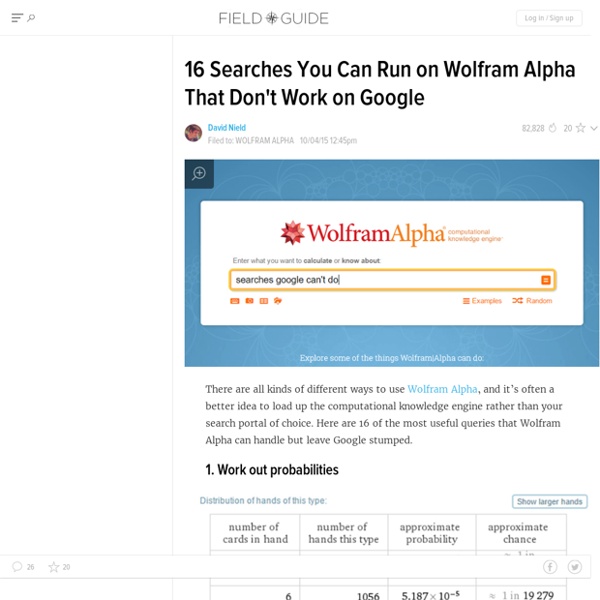 16 Searches You Can Run on Wolfram Alpha That Don't Work on Google
