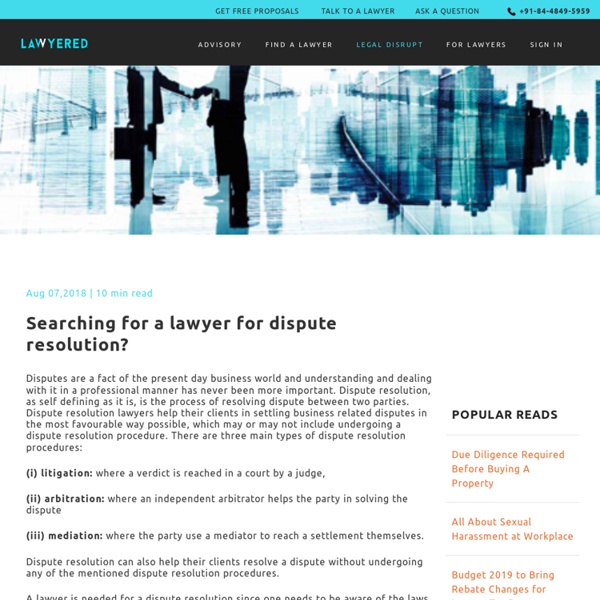 Searching for a lawyer for dispute resolution?