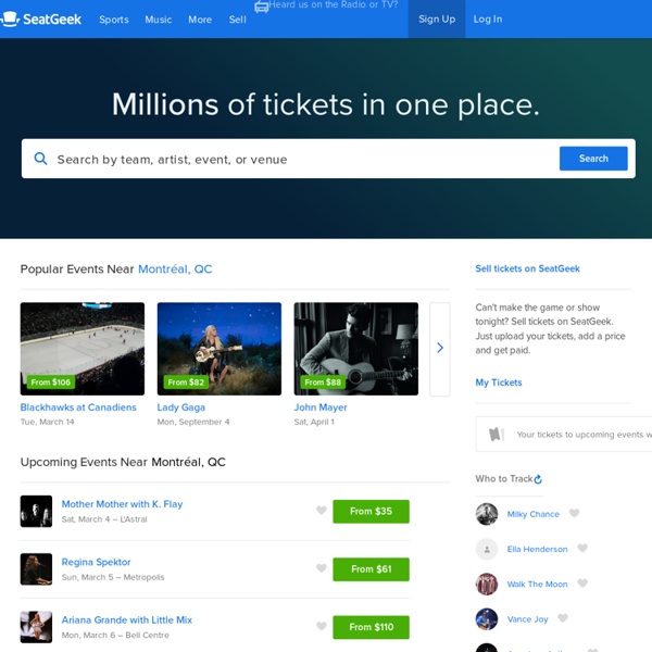 The Web's Largest Ticket Search Engine - Sports, Concerts & More