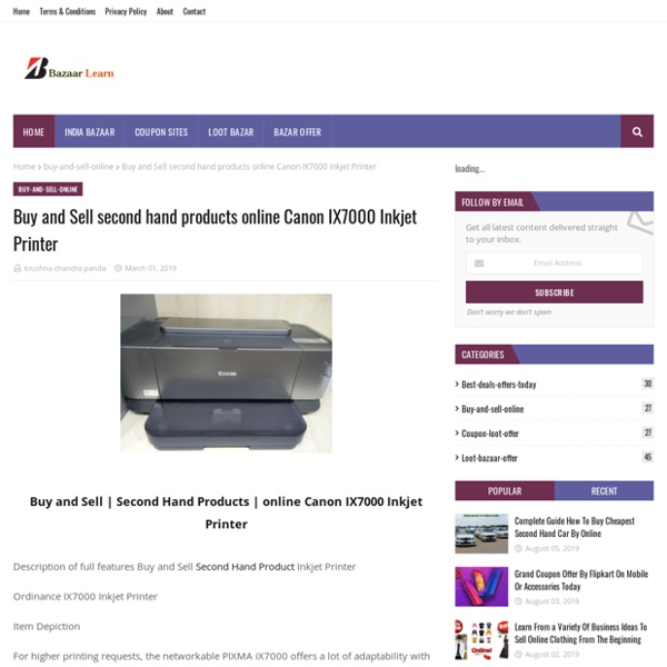 Buy and Sell second hand products online Canon IX7000 Inkjet Printer