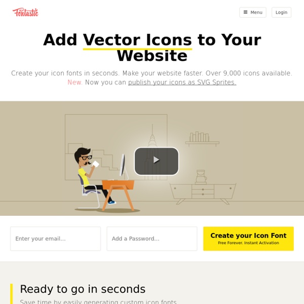 Create your Icon Font in seconds - 9000 Vector Icons Available - Free Icon Font Generator