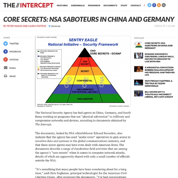 Core Secrets: NSA Saboteurs in China and Germany