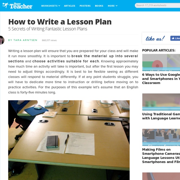 How to Write a Lesson Plan: 5 Secrets of Writing Fantastic Lesson Plans