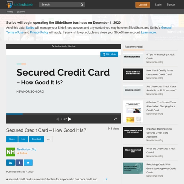Secured Credit Card – How Good It Is?