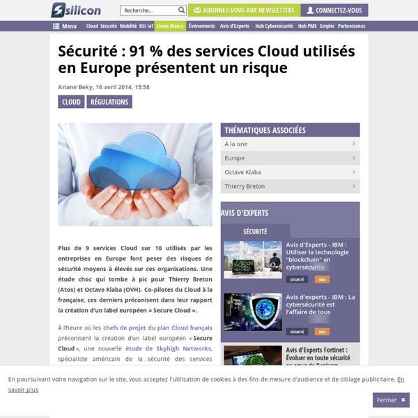 Sécurité : 91 % des services Cloud présentent un risque