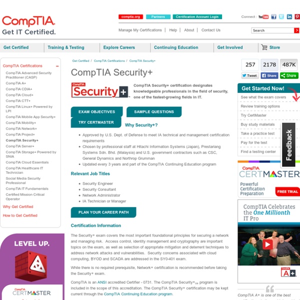 Security certification, CompTIA Security+ certification