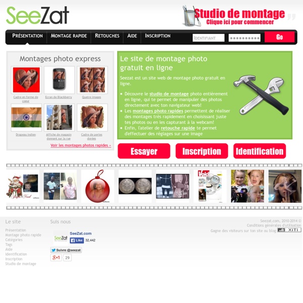 Seezat, montage photo gratuit en ligne, photomontage, trucages, montage rapide...