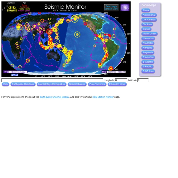 Seismic Monitor - Recent earthquakes on a world map and much more.