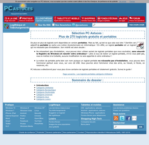 Sélection PC Astuces : Plus de 275logiciels gratuits et portables