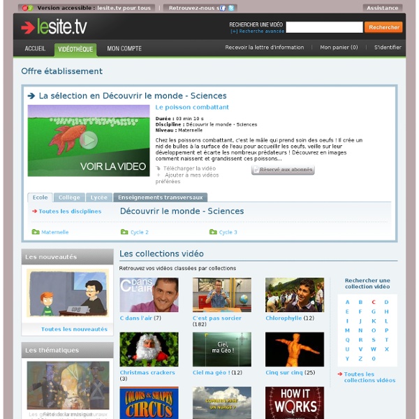 Lesite.tv : ressources audiovisuelles, vidéos pédagogiques libres de droits
