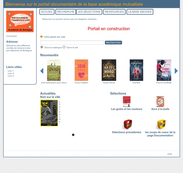 Catalogue en ligne Sélections des différents comités de lecture et des prix littéraires de Bretagne.