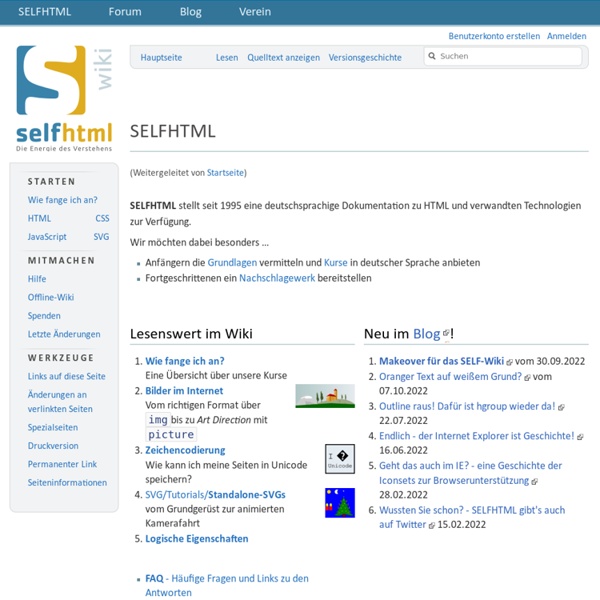 SELFHTML 8.0 (réaliser soi-même des fichiers HTML)