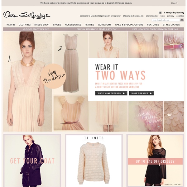 Miss Selfridge - party dresses, blouses, trousers, skirts, petite clothing - going out trends