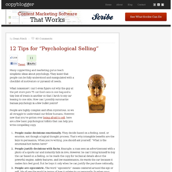 12 Tips for “Psychological Selling”