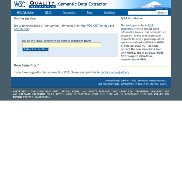 Semantic data extractor - QA @ W3C