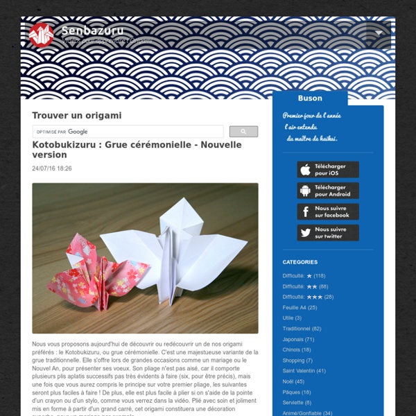 Les Origami de Senbazuru - L'origami facile