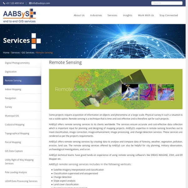 GIS Remote Sensing Services Applications at AABSyS