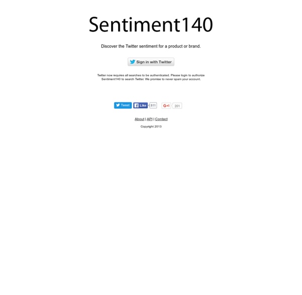 Twitter Sentiment - A Sentiment Analysis Tool