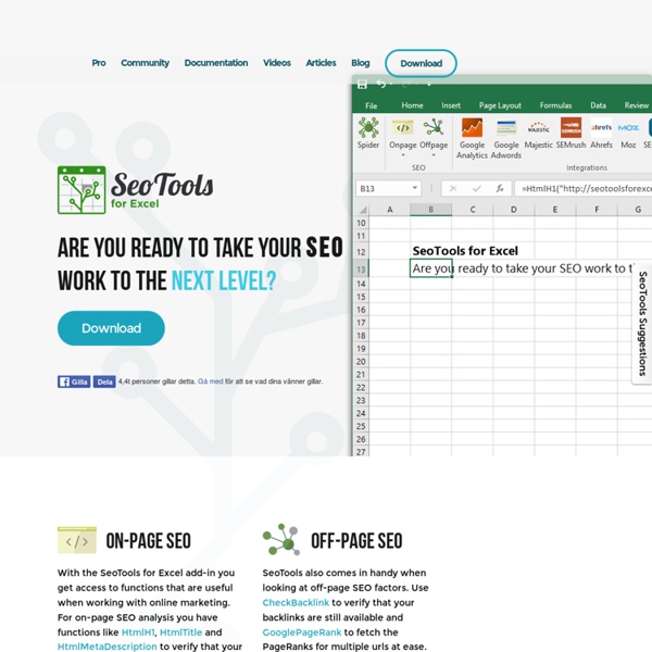 Work with SEO in Excel - The ultimate Excel plugin