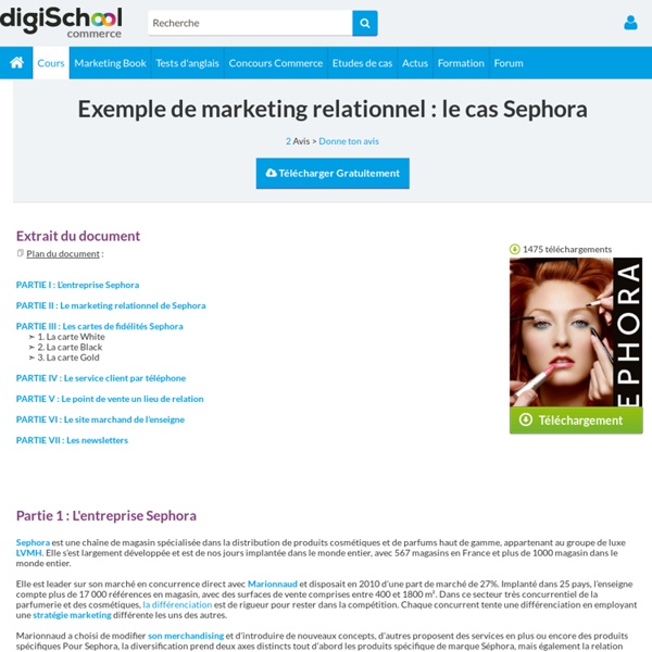 Etude de cas Sephora : marketing relationnel