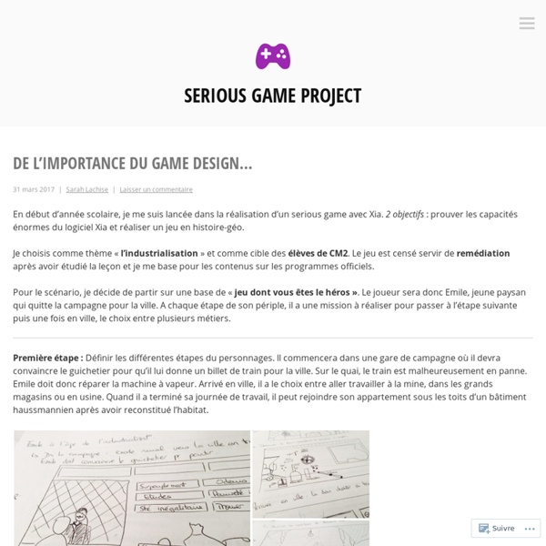 Serious Game Project – L'aventure de la création d'un serious game