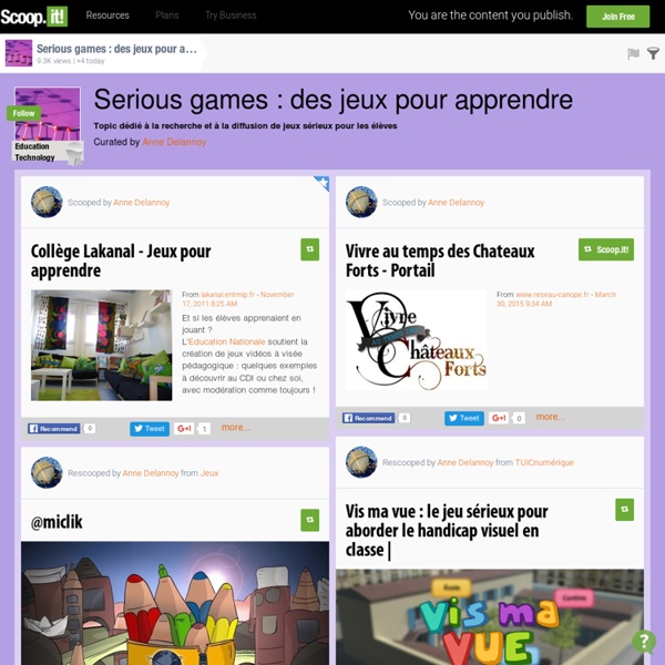 Serious games : des jeux pour apprendre