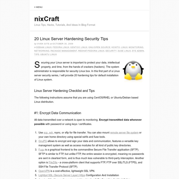 20 Linux Server Hardening Security Tips