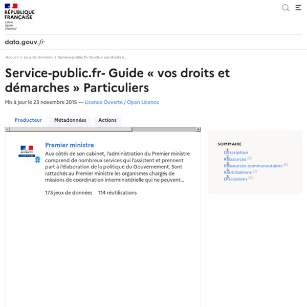 Service-public.fr- Guide « vos droits et démarches » Particuliers