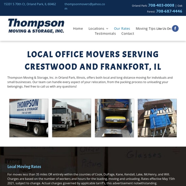 Office Moving Services for Crestwood and Frankfort, IL