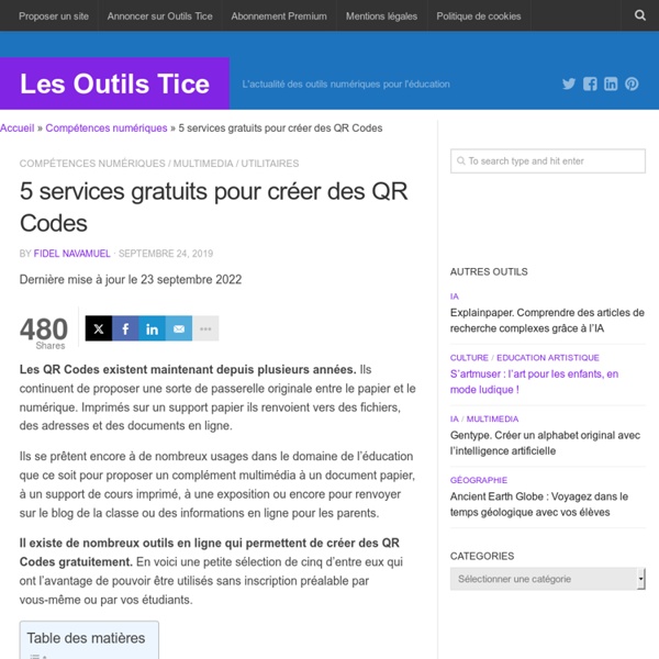 5 services gratuits pour créer des QR Codes