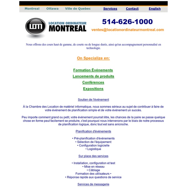 Services - Location Ordinateur Montreal