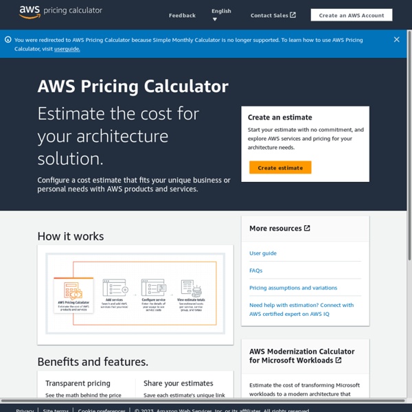 Amazon Web Services Simple Monthly Calculator
