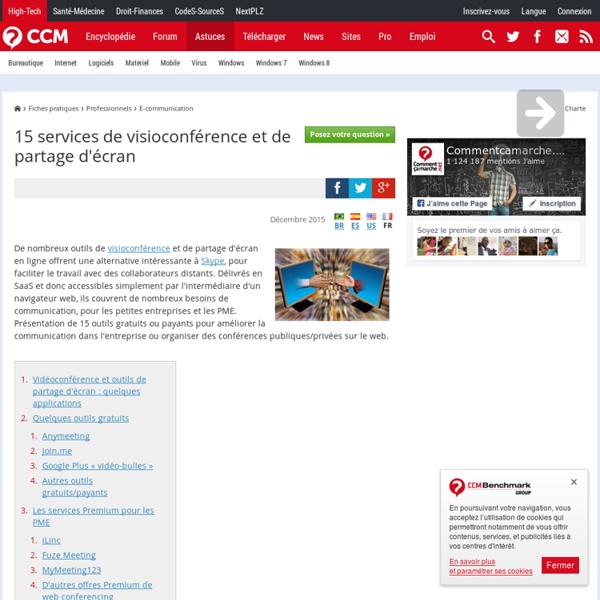 15 services de visioconférence et de partage d'écran