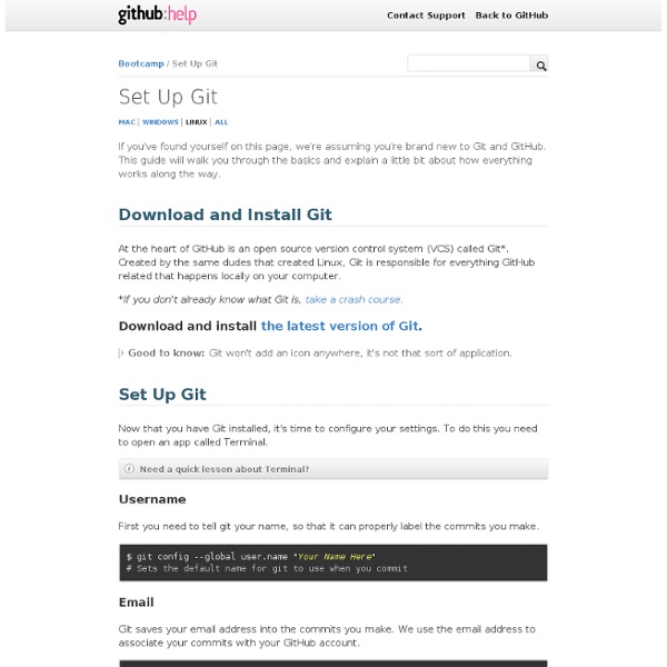 Help.GitHub - Set Up Git