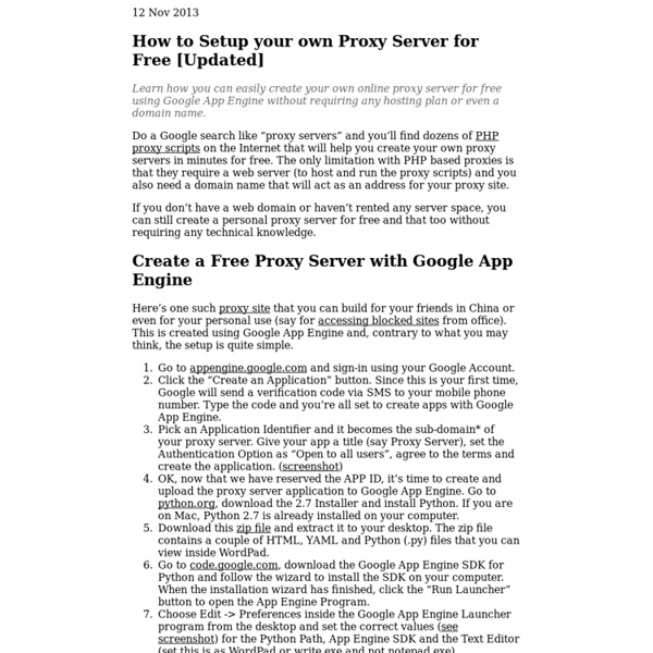 How to Setup Your Own Web Proxy Server For Free with Google App Engine [Video Tutorial]