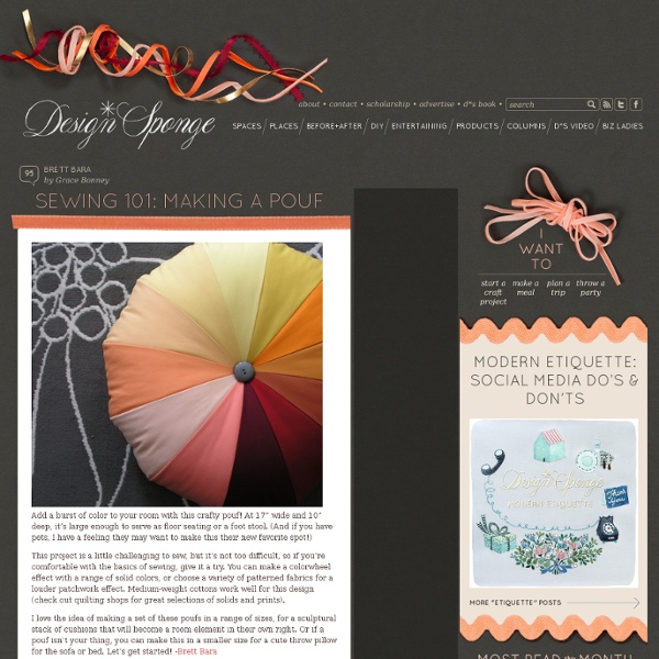 Design*Sponge » Blog Archive » sewing 101 making a pouf Pearltrees