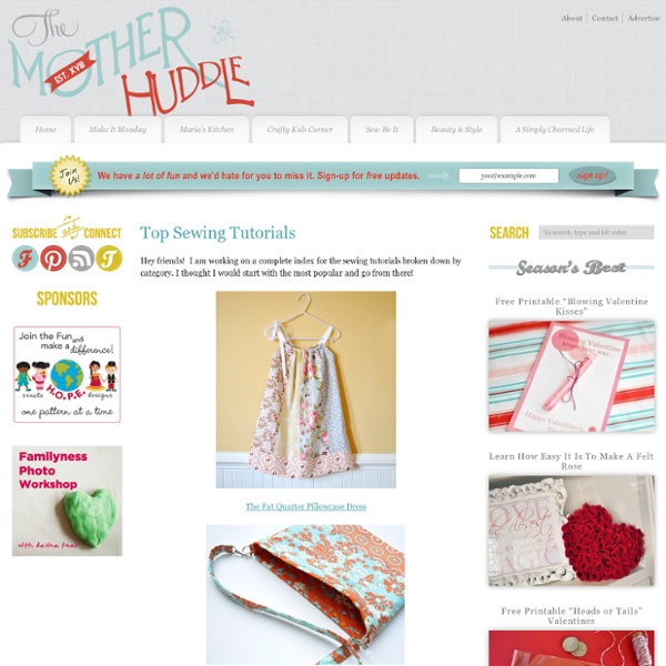 Top Sewing Tutorials From Mother Huddle
