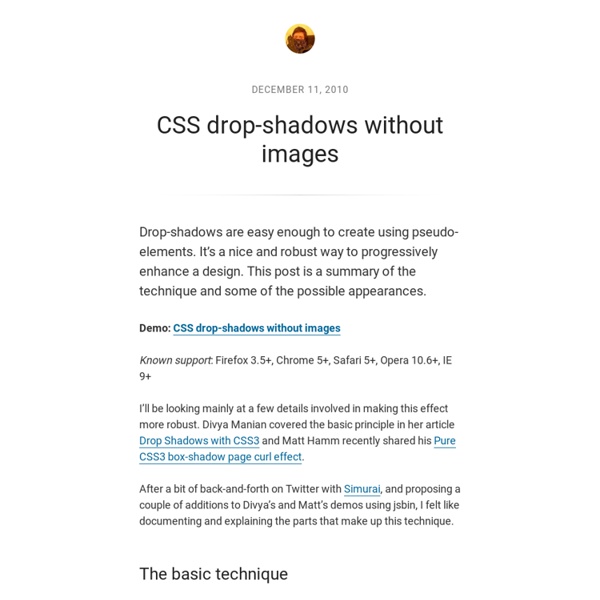 CSS drop-shadows without images