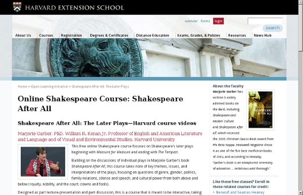 Online Shakespeare Course: Shakespeare After All with Harvard Faculty