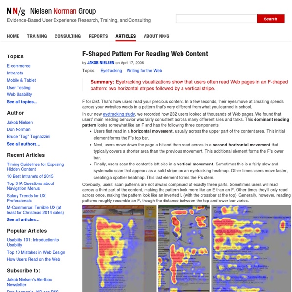 F-Shaped Pattern For Reading Web Content