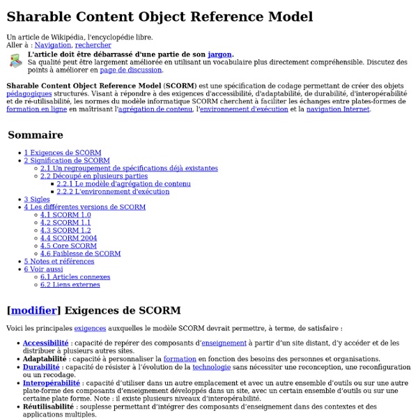Sharable Content Object Reference Model