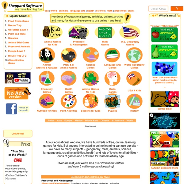 Sheppard Software Fun Free Online Learning Games And Activities For Kids Pearltrees