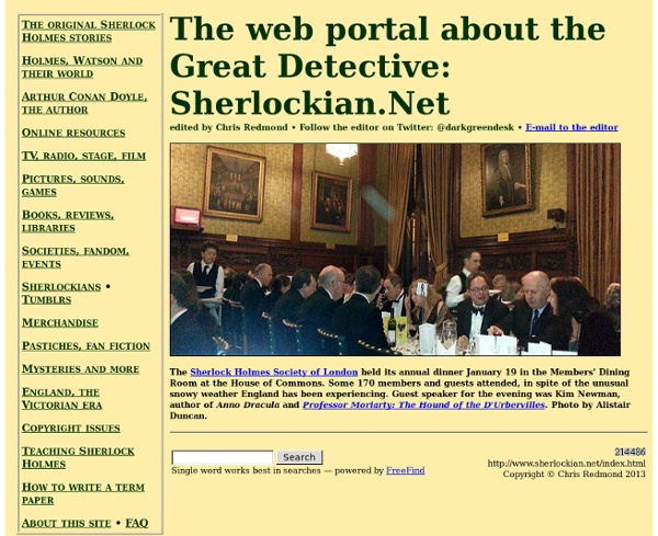 Sherlock Holmes on the Web: the Sherlockian.Net Holmepage