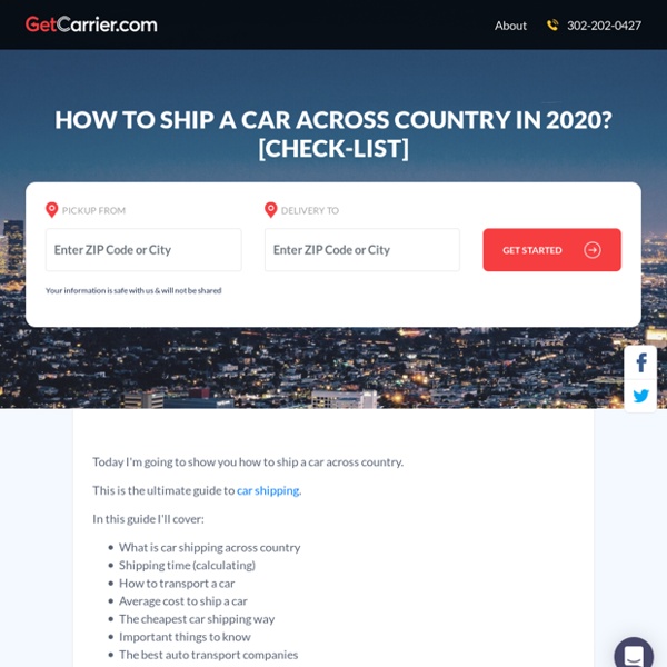 How to Ship a Car Across Country in 2020? [Check-List] - GetCarrier