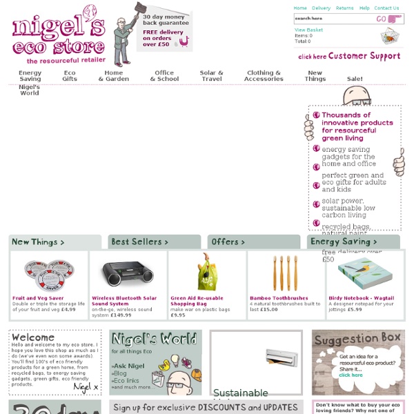 Nigel's Eco Store - Environmentally friendly products and eco friendly gifts for sustainable living