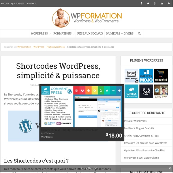 Shortcodes WordPress, la simplicité et la puissance du code