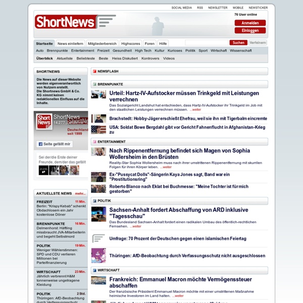 ShortNews - Deutschlands größte News-Community - seit 1999!