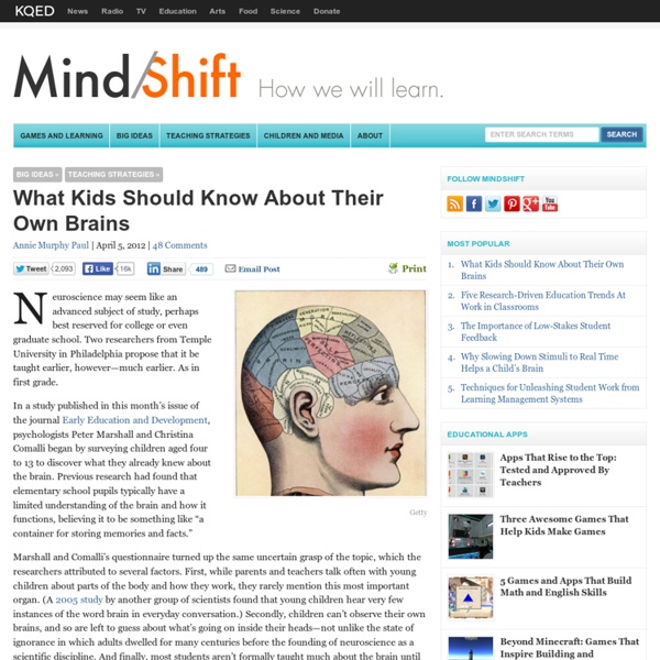 What Kids Should Know About Their Own Brains