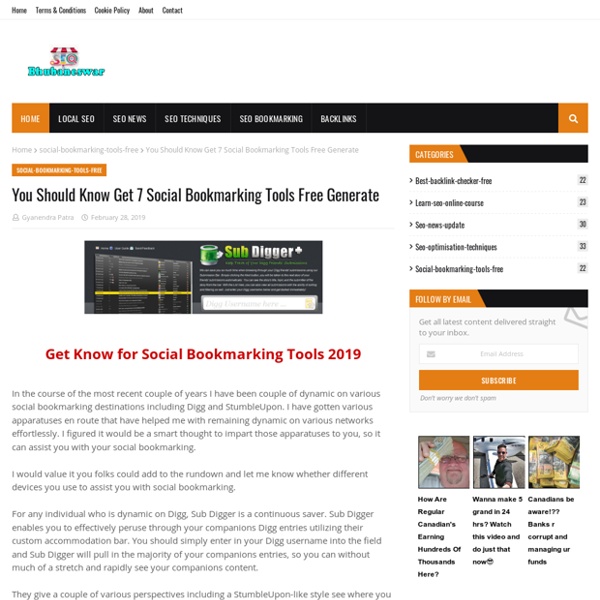 You Should Know Get 7 Social Bookmarking Tools Free Generate